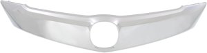 Upper Grille Molding for Acura TLX 2015-2017, Satin Nickel ABS, without Adaptive Cruise Control, Replacement