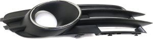 Front Fog Light Molding for Audi A6 2012-2015, Left (Driver), Black with Chrome Ring, Without S-Line Package, With Adaptive Cruise Control, Replacement