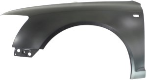 Front Fender for Audi A6/A6 Quatro 2005-2008, Left (Driver), Primed (Ready to Paint), Steel, Replacement