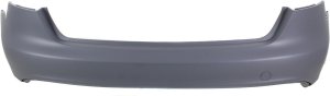 Rear Bumper Cover for Audi A4/S4 2009-2012, Primed (Ready to Paint), with S-Line Package, without Parking Aid Sensor Holes, Sedan, Replacement
