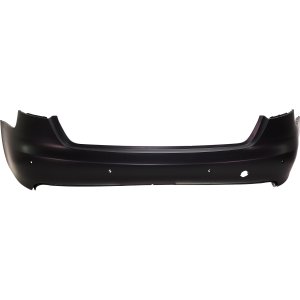 Rear Bumper Cover for Audi A4 2009-2012, Sedan, Primed (Ready to Paint), without S-Line Package, with Parking Aid Sensor Holes, Replacement