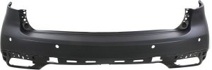 Rear Bumper Cover for Acura MDX 2014-2016, Primed (Ready to Paint), with Parking Aid Sensor Holes and Lane Keep Assist, Replacement