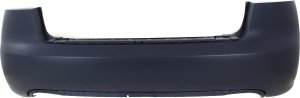 Rear Bumper Cover for Audi A4/S4 2005-2008, Primed (Ready to Paint), Sedan, Without Parking Aid Sensor Holes, Replacement