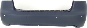 Rear Bumper Cover for Audi A4/S4 2005-2008 Sedan, Primed (Ready to Paint), with Parking Aid Sensor Holes, Replacement