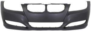 Front Bumper Cover for BMW 3-Series 2009-2012 Sedan/Wagon, Primed (Ready to Paint), without Headlight Washer Holes, without Parking Distance Control Sensor Holes, Replacement