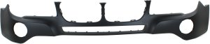 Front Bumper Cover for BMW X3 2007-2010, Upper, Primed (Ready to Paint), Without M Package, Without Headlight Washer Holes, Replacement