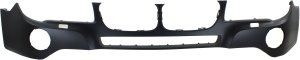 Front Bumper Cover for BMW X3 2007-2010, Upper, Primed (Ready to Paint), without M Package, with Headlight Washer Holes, Replacement