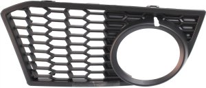 Front Fog Light Molding for BMW 5-Series 2011-2013, Right (Passenger), Textured Black, with M Package, Sedan, Replacement Models: 520i, 528i, 535i, 550i.
