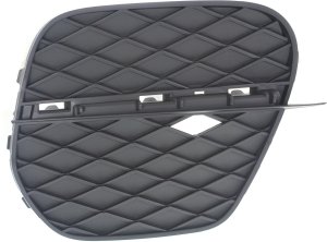 Front Bumper Grille for BMW X5 2011-2013, Right (Passenger) Outer Side, Black, without M Package, Closed Grille, Replacement