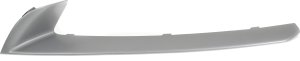 Front Bumper Grille Molding for BMW 5-Series 2014-2016, Left (Driver), Painted Silver, without M Package, with Fog Lights, Standard, Sedan, Replacement Models: 528i, 535i, 550i.