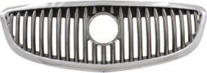 Grille for Buick Enclave 2008-2012, Plastic with Chrome Shell and Insert, Replacement