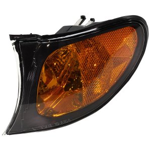 Corner Light Assembly for BMW 3-Series 2002-2005, Left (Driver), Yellow with Black Surround Trim, Sedan/Wagon, Replacement - Fits 316i, 318i, 320i, 323i, 325i, 328i, 330i models.