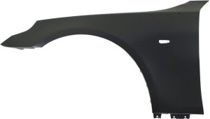 Front Fender for BMW 5-Series 2004-2010, Left (Driver), Primed (Ready to Paint), Sedan/Wagon, Steel, Replacement Models: 520i, 525i, 530i, 535i, 540i, 545i, 550i.