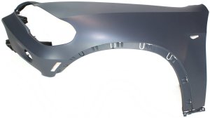 Front Fender Left (Driver) for BMW X5 2007-2010, Primed (Ready to Paint), Excludes M Models, with Signal Light and Reflector Hole, without Headlight Washer Hole, Replacement