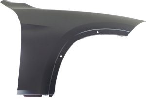 Front Fender for BMW X1 2013-2015, Right (Passenger) Side, Primed (Ready to Paint), Steel, Without Side Light Hole, Replacement