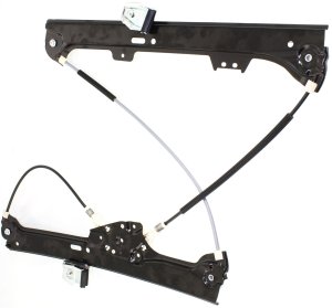 Front Window Regulator for BMW 5-Series (2004-2010), Power, without Motor, Left (Driver), Replacement Models: 525i, 528i, 530i, 535i, 545i, 550i, M5.