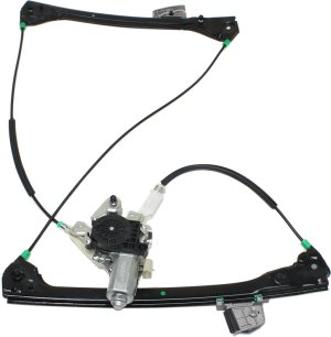 Front Window Regulator for BMW 3-Series (1999-2006), Right (Passenger), Power, with Motor, Convertible/Coupe, Replacement Models: 320i, 323i, 325i, 328i, 330i.