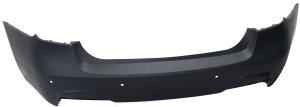 Rear Bumper Cover for BMW 3-Series 2013-2018, Primed (Ready to Paint), with M Sport Package & Park Distance Control Sensor Holes, Sedan, Replacement Models: 320i, 328i, 330i, 335i, 340i.