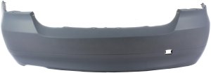 Rear Bumper Cover Primed (Ready to Paint) for BMW 3-Series 2006-2008 Sedan, Without M Package, Without Turbo (2007-2008), Without Parking Distance Control Sensor Holes, Replacement