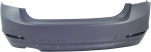 Rear Bumper Cover for BMW 328I 2012-2015 Sedan, Primed (Ready to Paint), Luxury/Modern/Sport Line without M Sport Package or Park Distance Control Sensor Holes, Replacement