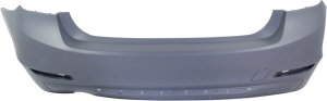 Rear Bumper Cover for 2012-2015 320I/328D, Primed (Ready to Paint), Luxury, Modern, Sport Line without M Sport Package, with Park Distance Control Sensor Holes, Sedan, Replacement