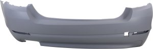 Rear Bumper Cover for BMW 528I 2011-2013, Primed (Ready to Paint), Without M Package, Without Park Distance Control Sensor Holes, Replacement