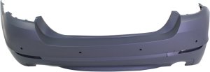Rear Bumper Cover for BMW 535I/ActiveHybrid 5 (2011-2013), Primed (Ready to Paint), w/o M Package, w/ Park Distance Control Sensor Holes, Replacement