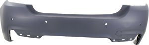 Rear Bumper Cover for BMW 4-Series (2014-2020), Primed (Ready to Paint), with M Sport Package, with Parking Distance Control Sensor Holes, without Park Assist Sensor Holes for Convertible/Coupe, Replacement
