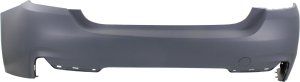 Rear Bumper Cover for BMW 4-Series 2014-2020, Primed (Ready to Paint), with M Sport Package, without Parking Distance Control and Park Assist Sensor Holes, Convertible/Coupe, Replacement
