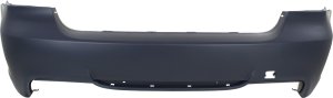 Rear Bumper Cover for BMW 3-Series 2006-2011, Primed (Ready to Paint), 3.0L Engine, with M Package, without Parking Distance Control Sensor Holes, Sedan, Replacement Models: 320i, 325i, 330i.