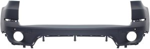 Rear Bumper Cover for BMW X5 2011-2013, Primed (Ready to Paint), Without M Package, With Parking Distance Control Sensor Holes, Replacement