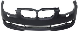 Primed (Ready to Paint) Front Bumper Cover for BMW 3-Series 2011-2013, 3.0L Engine, without M Package and Park Distance Control Sensor Holes, Convertible/Coupe, Replacement