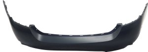 Rear Bumper Cover Primed (Ready to Paint) for BMW 4-Series 2015-2020, with M Sport Package, without Parking Distance Control Sensor or Park Assist Sensor Holes, Hardback, Replacement Models: 2015-2020 428i, 435i, 440i.
