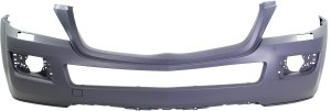 Front Bumper Cover for Mercedes-Benz GL-Class 2007-2012, Primed (Ready to Paint), without Parktronic Holes, with Headlight Washer Holes, without Curve Lighting, Replacement