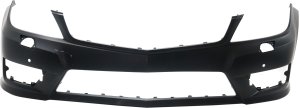 Front Bumper Cover for Mercedes-Benz C-Class 2012-2015, Primed (Ready to Paint), with AMG Styling Package, Headlight Hole, Parktronic Holes, without Side Marker Light Holes (Excludes C63 AMG Model), Coupe/Sedan 2012-2014, Replacement