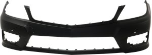 Front Bumper Cover for Mercedes-Benz C-Class 2012-2015, Primed (Ready to Paint), with AMG Styling Package and Ptronic Holes, without Headlight Washer and Side Marker Light Holes, Excluding C63 AMG Model, Replacement