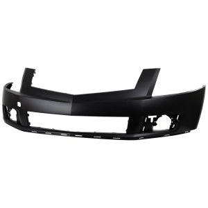 Front Bumper Cover for Cadillac SRX 2010-2012, Upper Section, Primed (Ready to Paint), w/o Headlight and Parking Assist Sensor Holes, Replacement