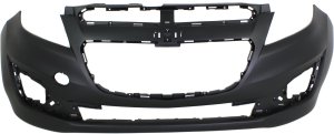 Front Bumper Cover for Chevrolet Spark 2013-2015, Primed (Ready to Paint), with Fog Light Holes, Replacement