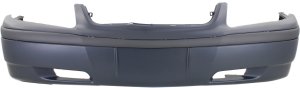 Front Bumper Cover for Chevrolet Impala 2000-2005, Primed (Ready to Paint), Base Model, without Appearance Package, without Body Side Moulding and Fog Light Holes, Replacement