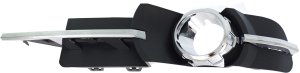 Front Fog Light Molding for 2008-2012 Chevrolet Malibu, Left (Driver), Black with Chrome Trim, LT/LTZ Models, Replacement
