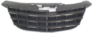 Grille for 2007-2010 Chrysler Sebring, Painted Silver with Black Shell and Insert, Includes Chrome Insert Molding, Suitable for Convertible/Sedan Models, Replacement