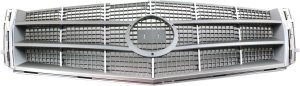 CTS 08-11 Grille for Cadillac, ABS Plastic with Chrome Shell and Painted Silver Gray Insert, Excludes V Model, Replacement