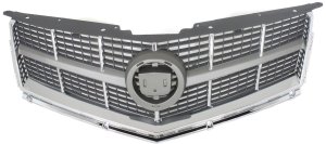 Gray Shell and Insert Grille for Cadillac SRX 2010-2012 without Pre-Collision System, Replacement