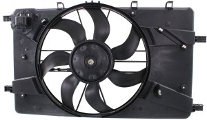 Radiator Fan Shroud Assembly for Chevrolet Cruze 2011-2016/Buick Verano 2012-2017, Single Fan, Includes Resistor, Replacement