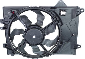 Radiator Fan Assembly for Chevrolet Sonic 2014-2015, Single Fan, 1.8 Liter, Automatic Transmission, Hatchback/Sedan, Includes Resistor, Replacement