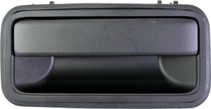 Shiny Smooth Black Zinc Rear Exterior Door Handle for 1992-2000 Chevrolet C/K Full Size Pick Up, Left (Driver), Replacement