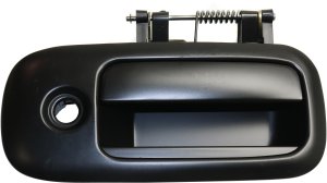 Rear Exterior Door Handle for GMC Express/Savana Van 2010-2020, Right (Passenger) Side Sliding Door, Smooth Black with Keyhole, Replacement