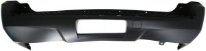 Rear Bumper Cover for Chevrolet Tahoe 2007-2014, Primed (Ready to Paint), Without Object Sensor Holes, Replacement