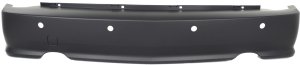Rear Bumper Cover for Cadillac SRX 2004-2009, Primed (Ready to Paint), Without Sport Package, With Rear Object Sensor Holes, Replacement