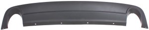 Rear Lower Valance Bumper Cover Extension for Chevrolet Malibu 2008-2012, Textured with Dual Exhaust Holes, 3.6L Engine, Replacement